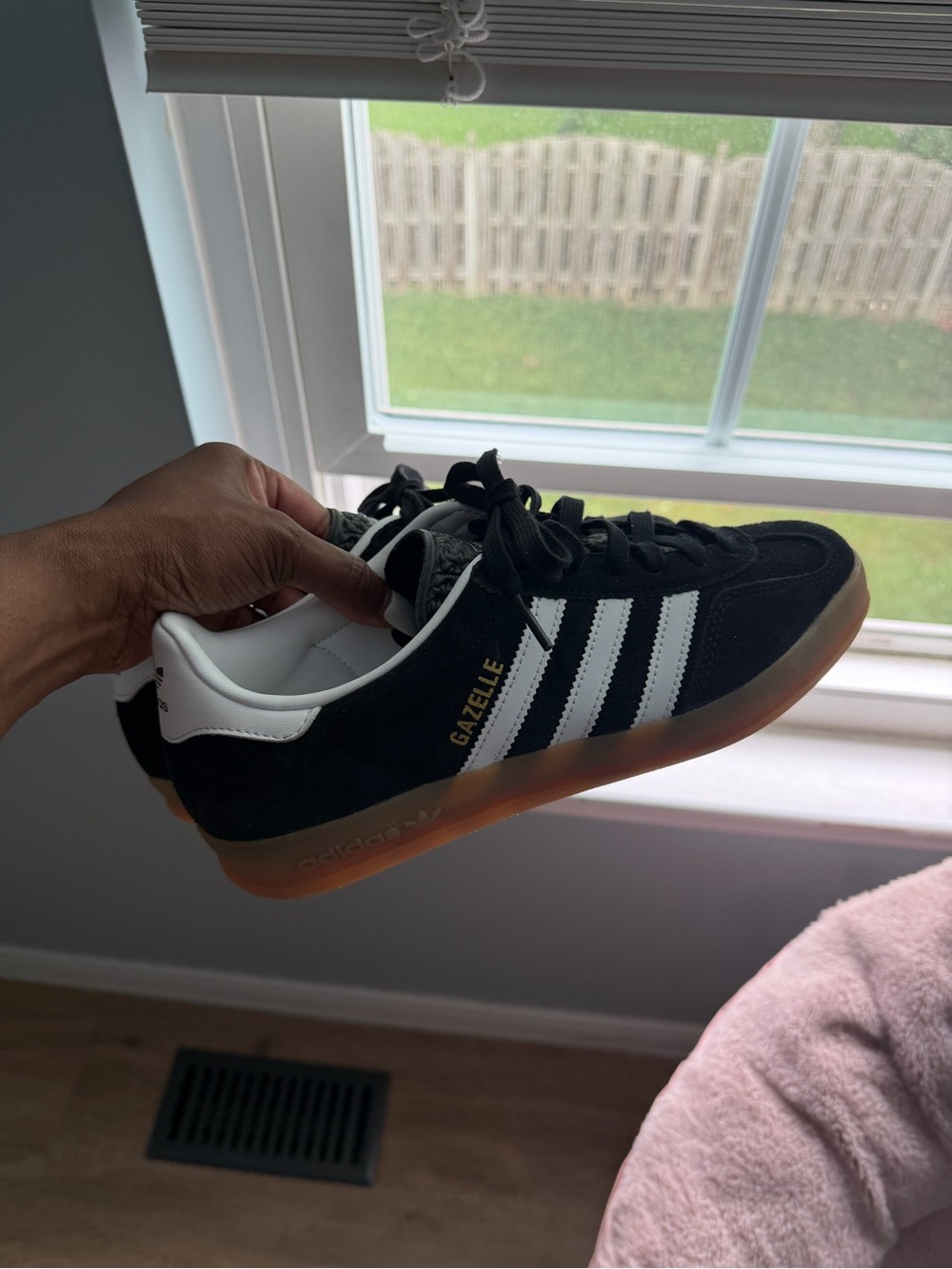 Adidas Gazelle Men’s Black/White Suede Sneakers with Gum Sole